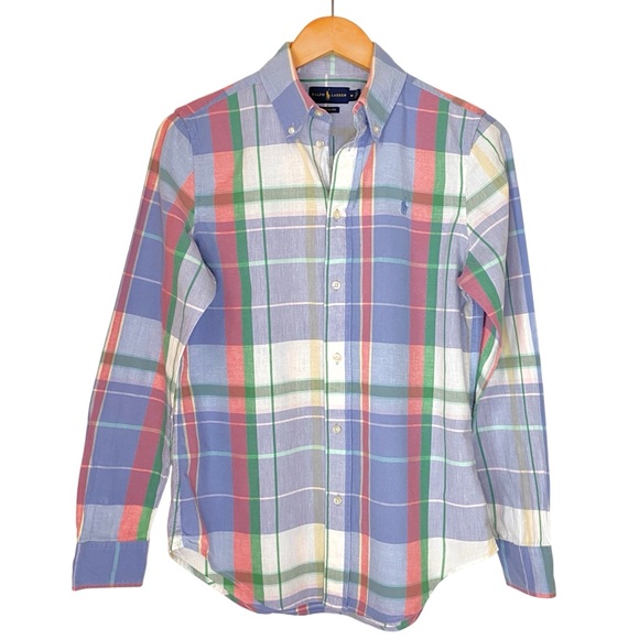 Ralph Lauren Classic Fit Madras Plaid Button Down Shirt Sz M - Picture 9 of 9
